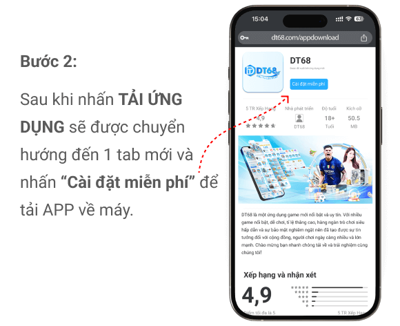 Trang t?i ?ng d?ng DT68 trên iOS